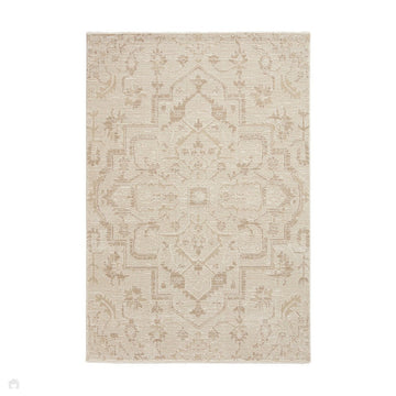 Geneva 64615 Traditional Medallion Textured Soft-Touch High-Density Cream/Beige Rug-Think Rugs-Rug Love - The Most Loved Rug Store